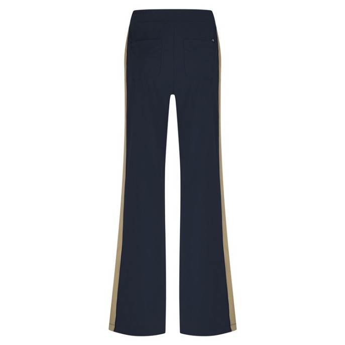 Lady Day Broek wijde pijp bies travel Marine Latte